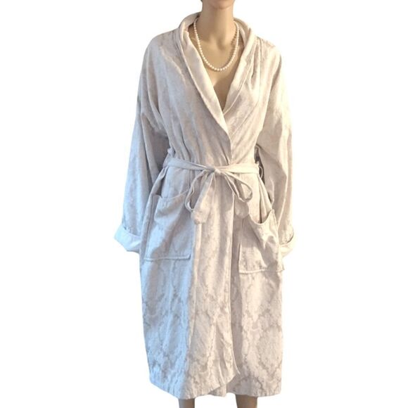 Vintage Victoria’s Secret Women's Size M/L Cream Towel Texture Waist Tie Robe - Picture 1 of 16
